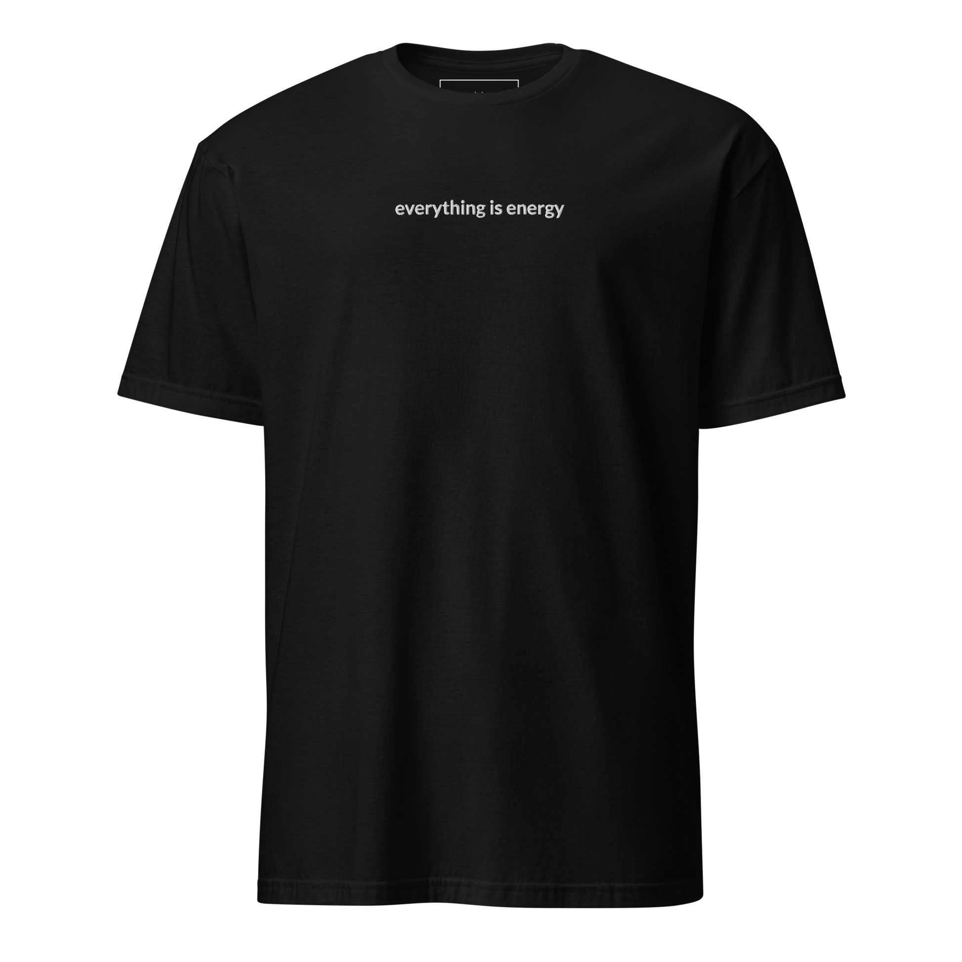 Everything is Energy Tee - White Embroidered Mantra