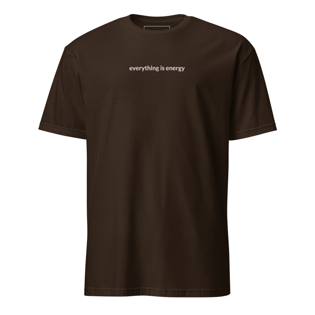 Everything is Energy Tee - White Embroidered Mantra