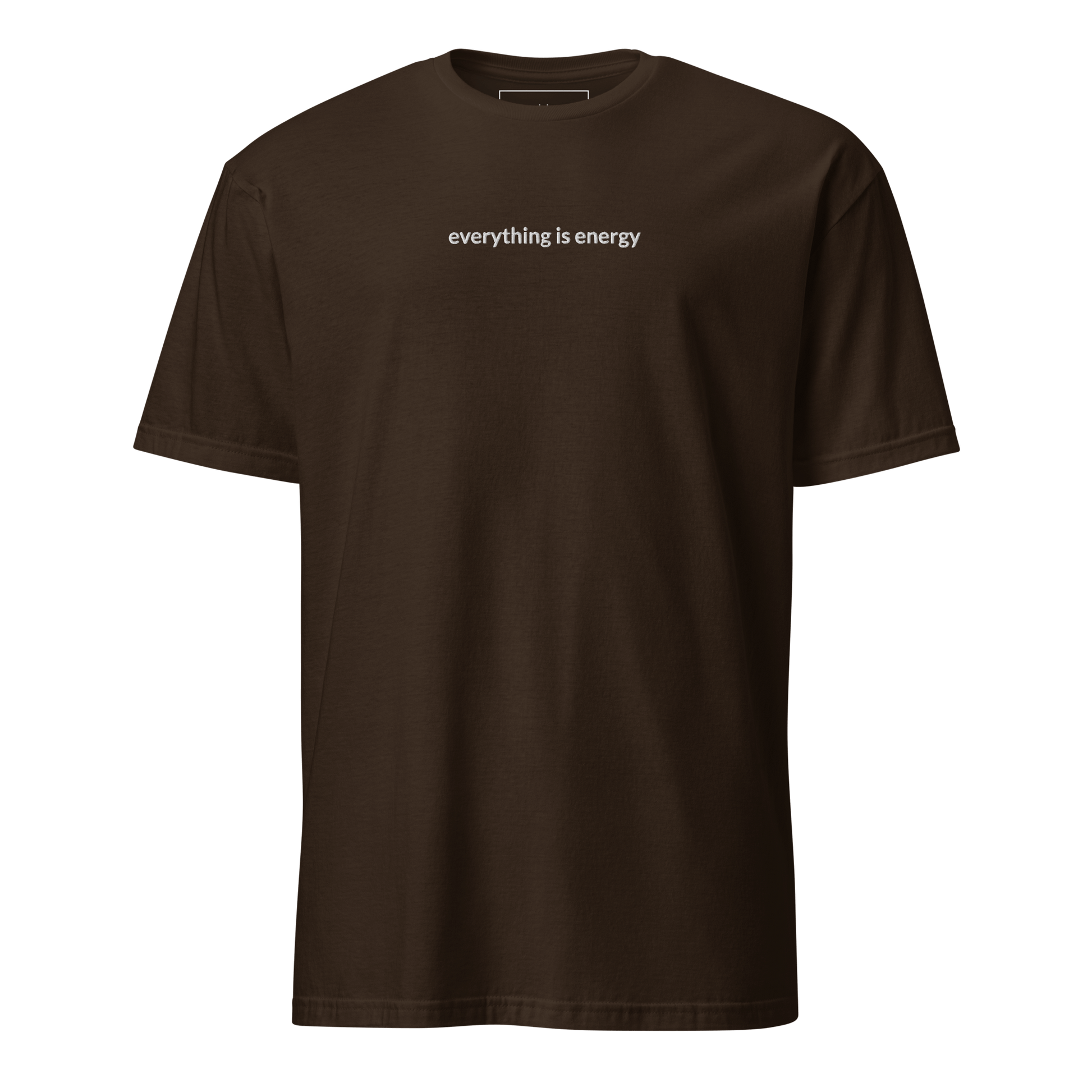Everything is Energy Tee - White Embroidered Mantra