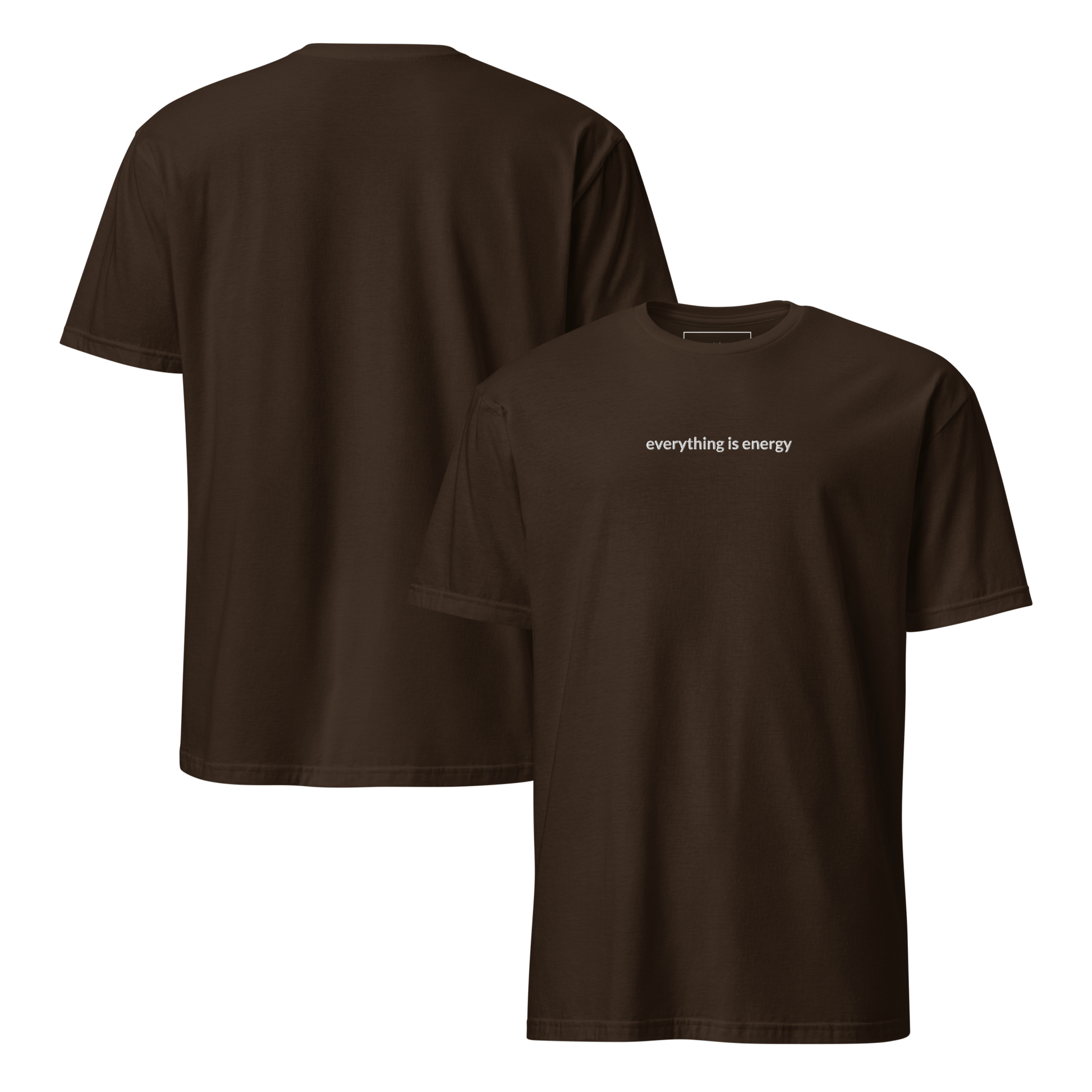 Everything is Energy Tee - White Embroidered Mantra