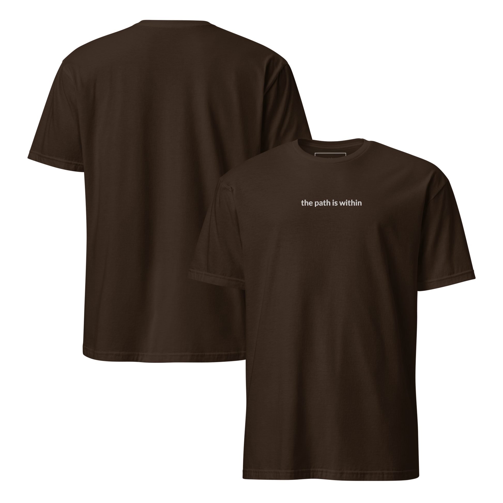 The Path is Within Tee - White Embroidered Mantra