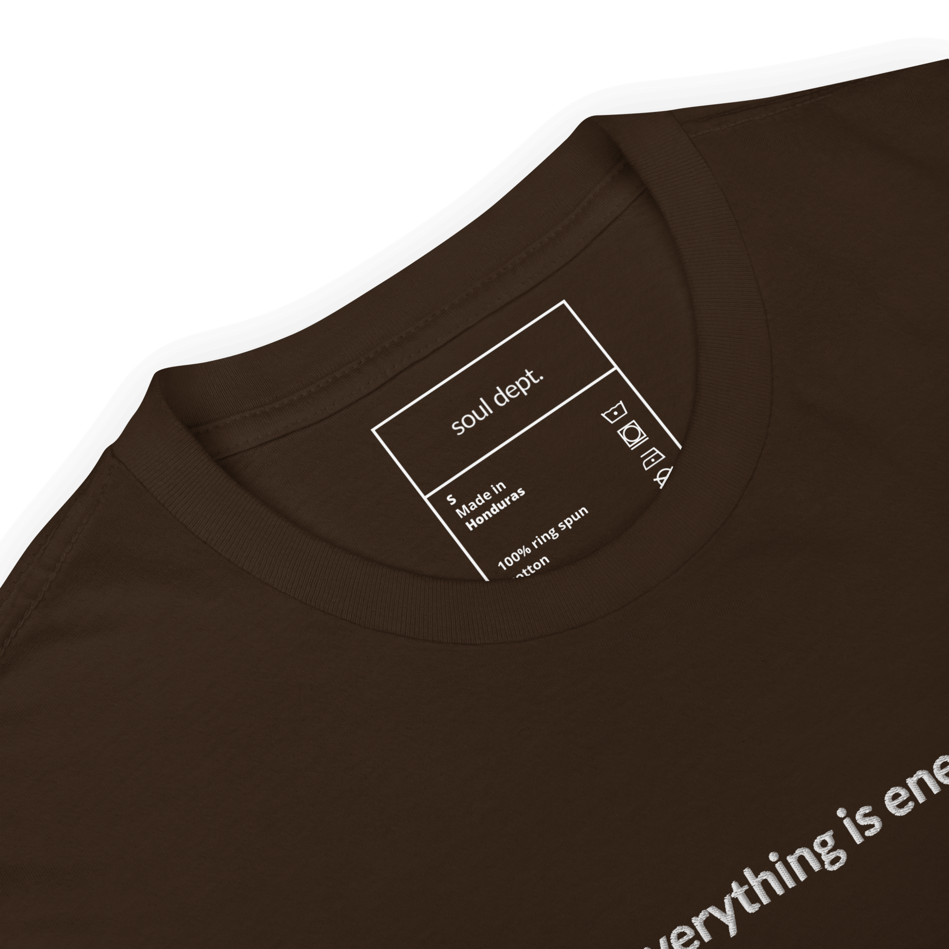 Everything is Energy Tee - White Embroidered Mantra