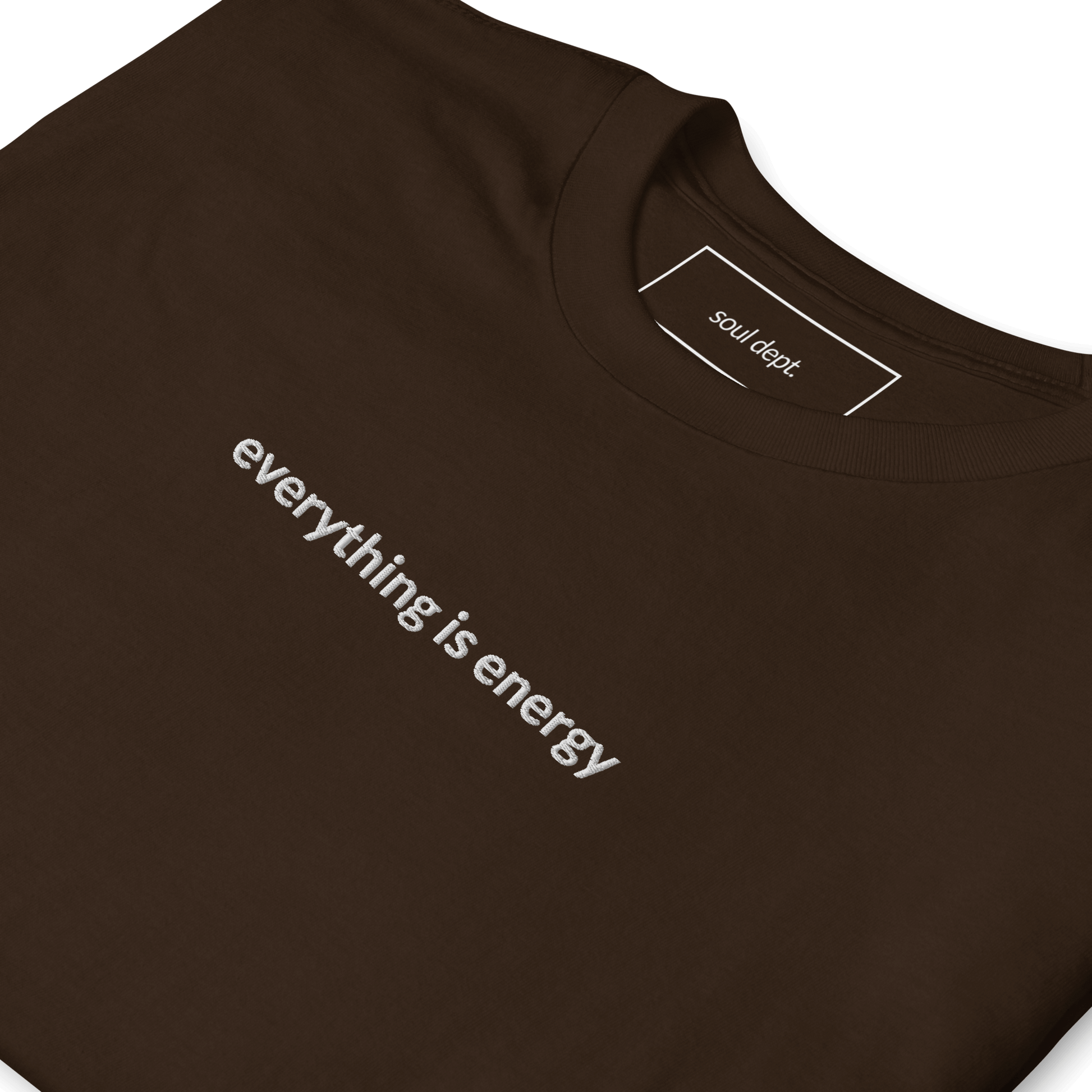 Everything is Energy Tee - White Embroidered Mantra
