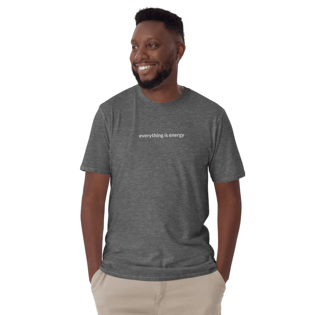 Everything is Energy Tee - White Embroidered Mantra