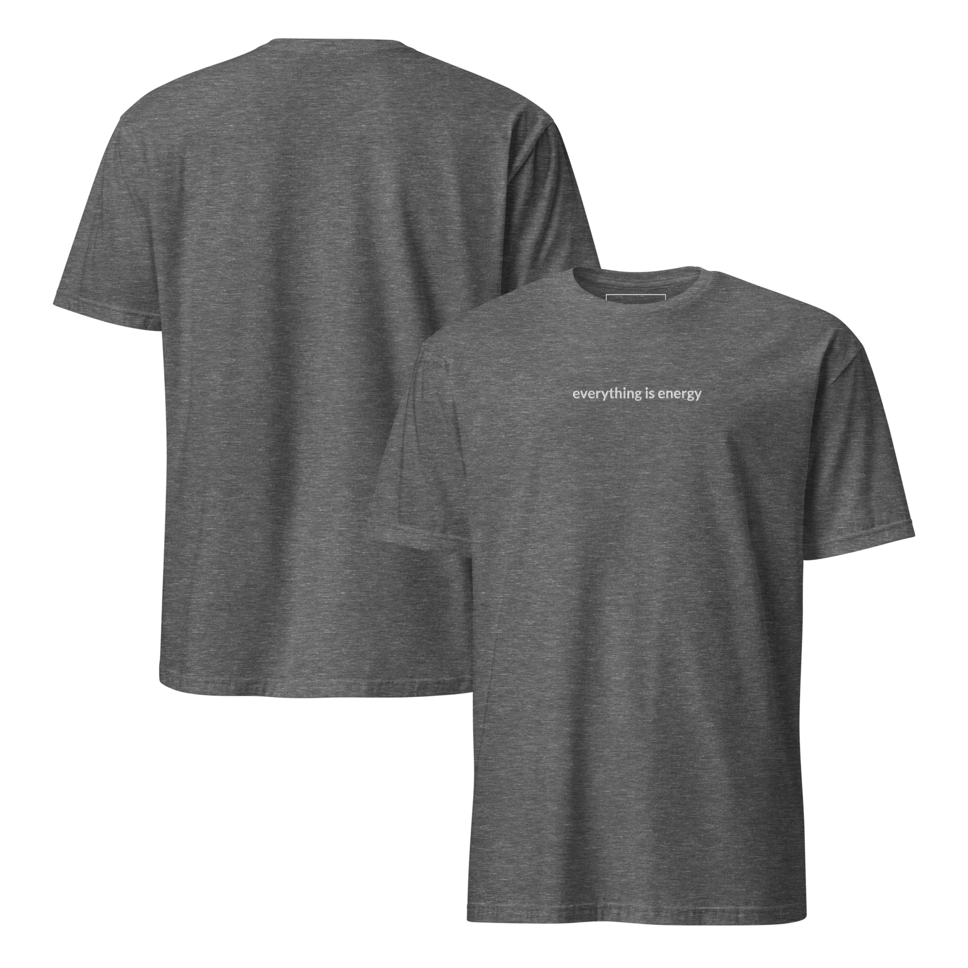 Everything is Energy Tee - White Embroidered Mantra