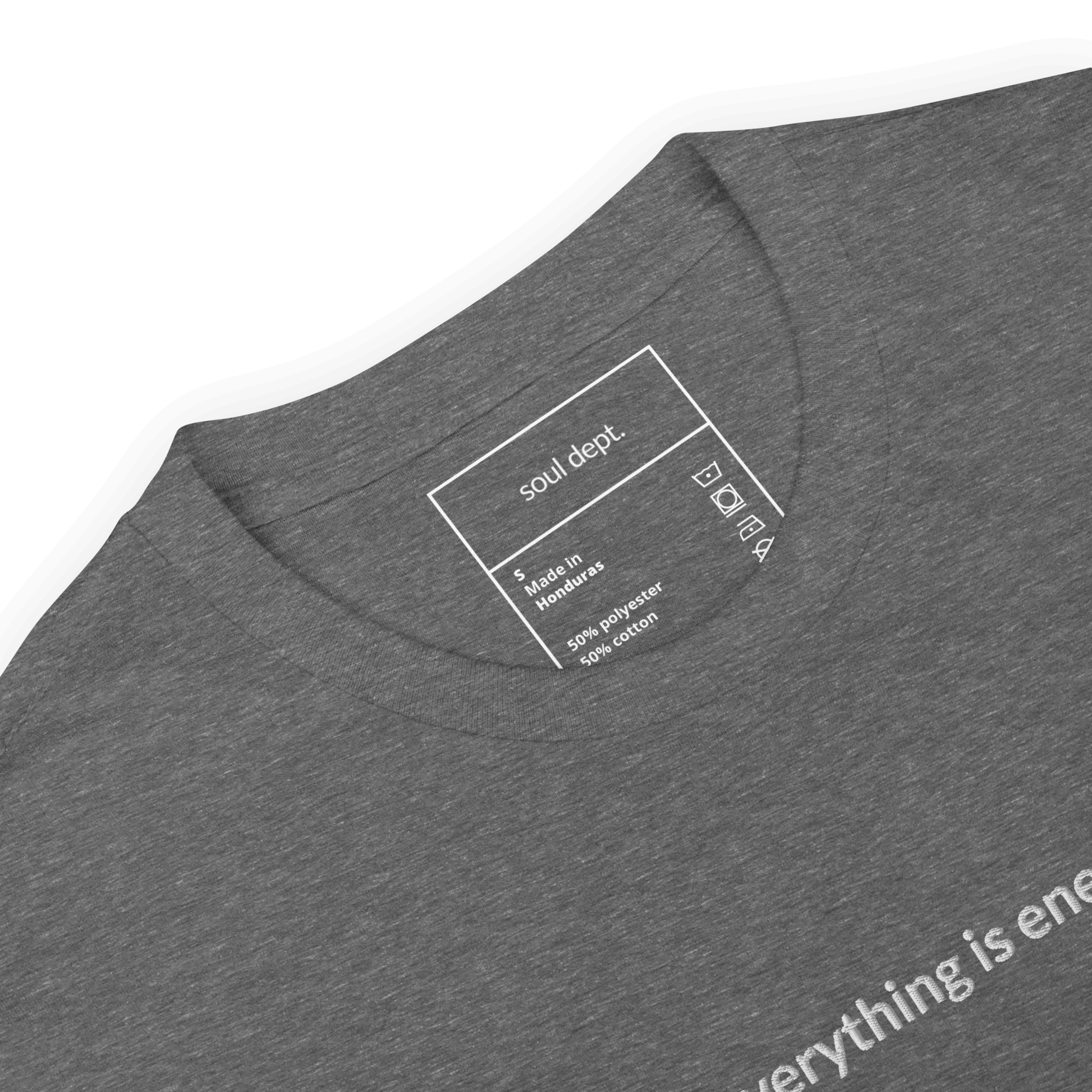 Everything is Energy Tee - White Embroidered Mantra