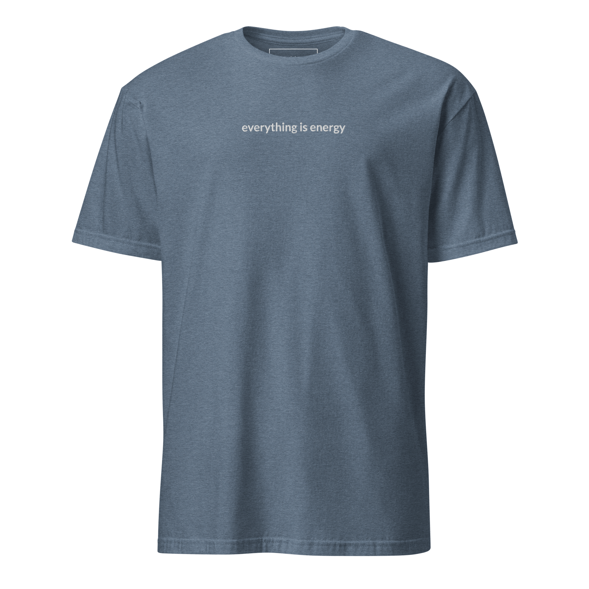 Everything is Energy Tee - White Embroidered Mantra