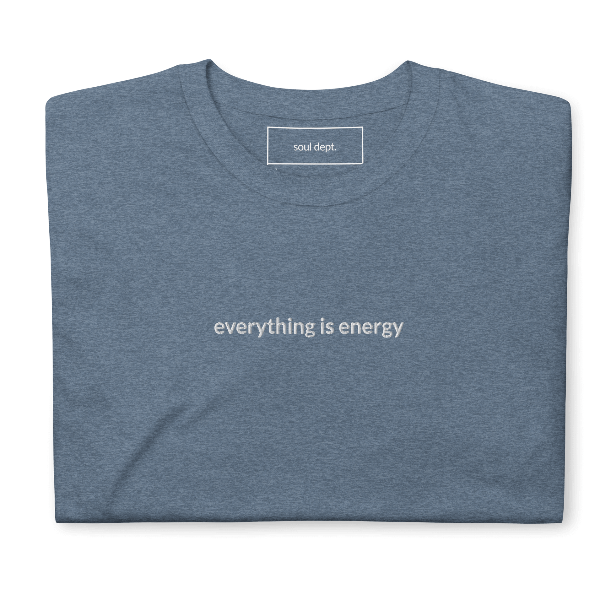 Everything is Energy Tee - White Embroidered Mantra