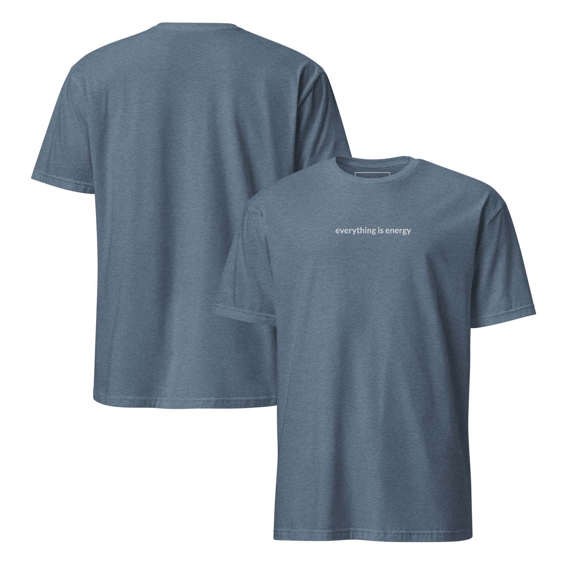 Everything is Energy Tee - White Embroidered Mantra