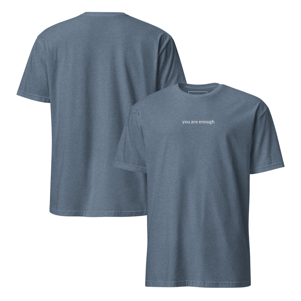 You Are Enough Tee - White Embroidered Mantra