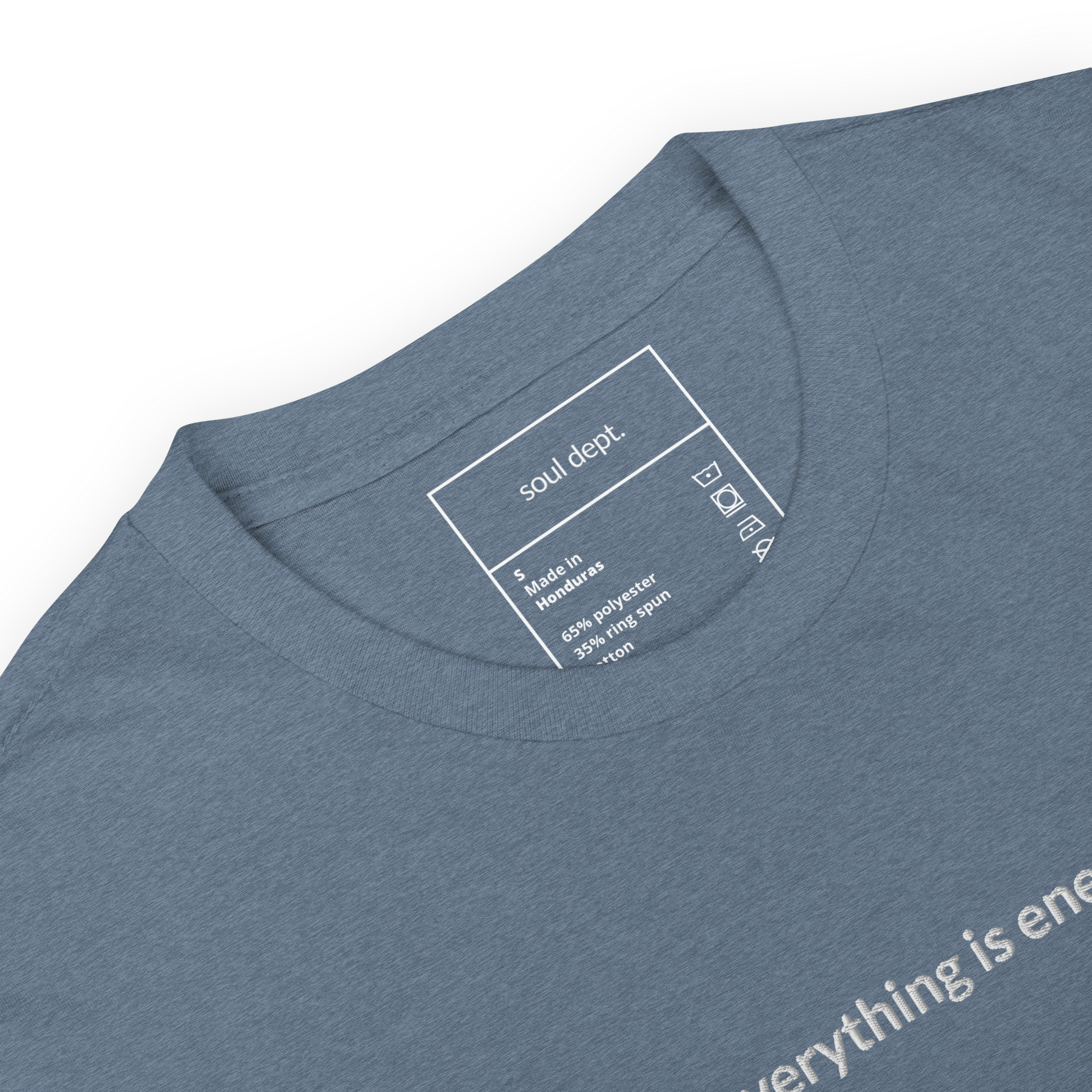 Everything is Energy Tee - White Embroidered Mantra