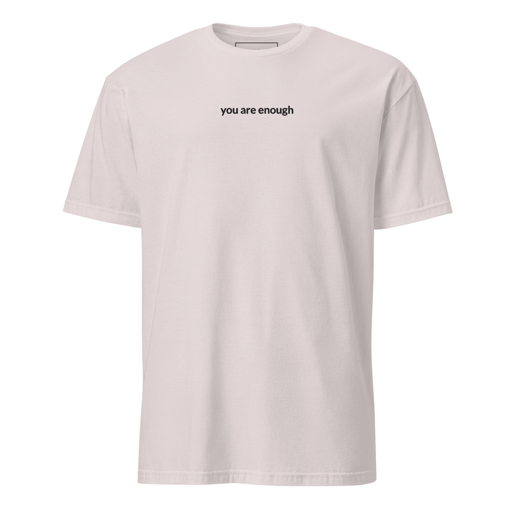 You Are Enough Tee - Black Embroidered Mantra
