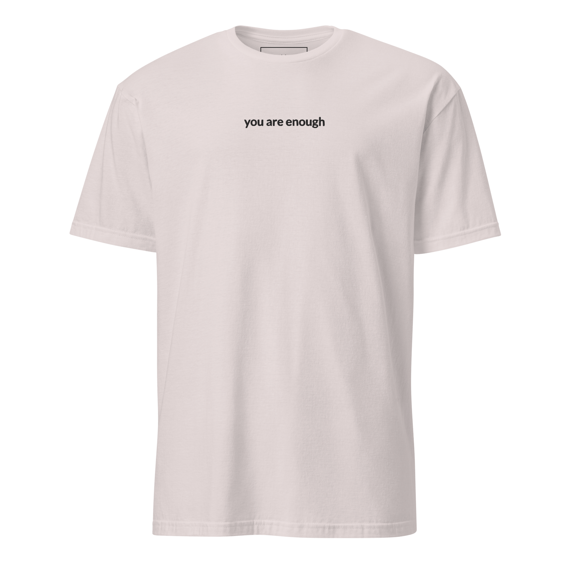 You Are Enough Tee - Black Embroidered Mantra