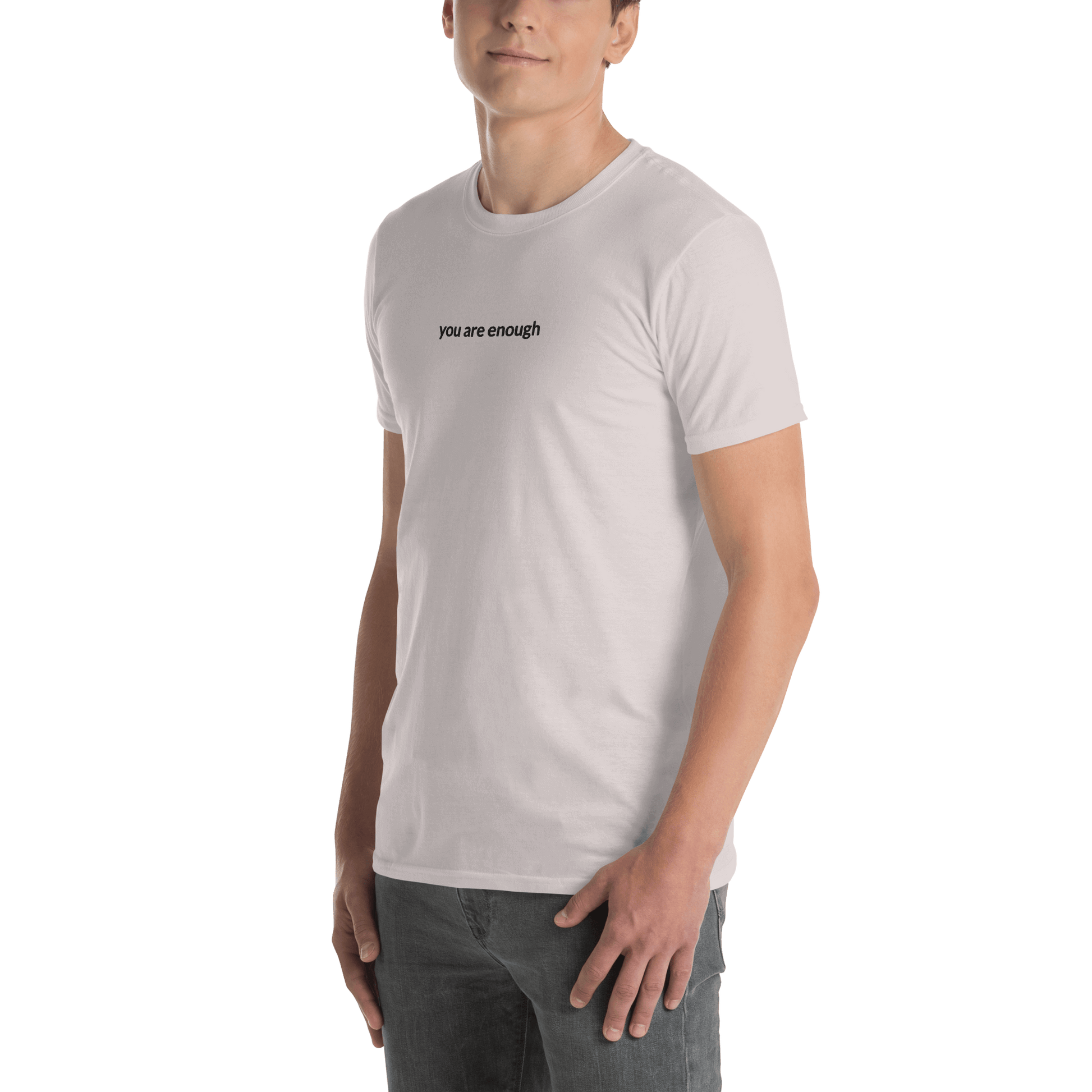 You Are Enough Tee - Black Embroidered Mantra