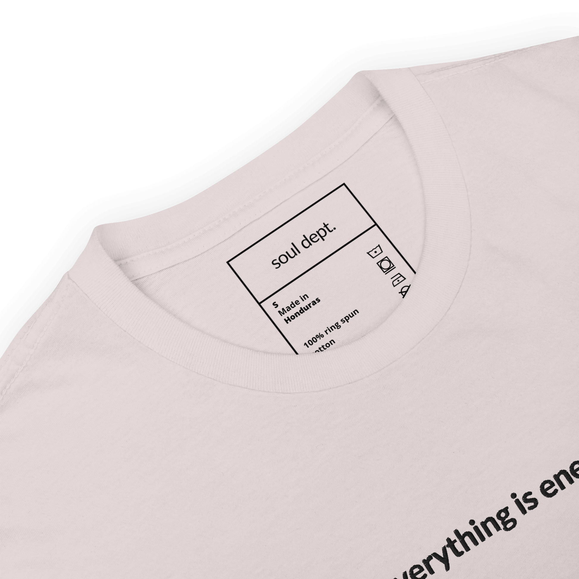 Everything is Energy Tee - Black Embroidered Mantra