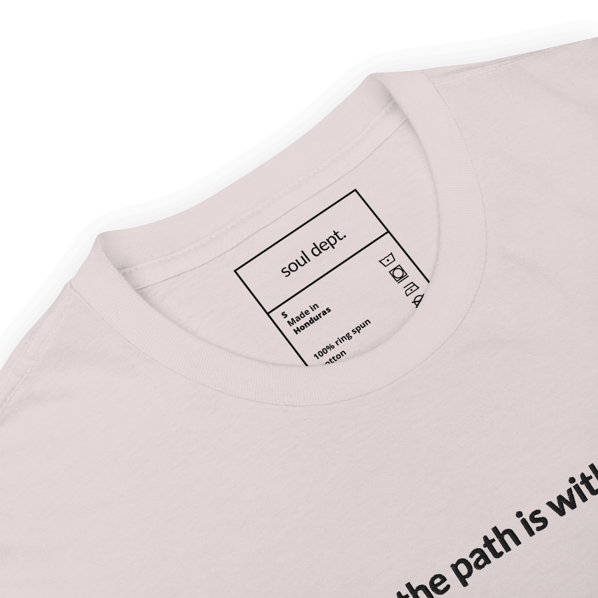 The Path is Within Tee - Black Embroidered Mantra
