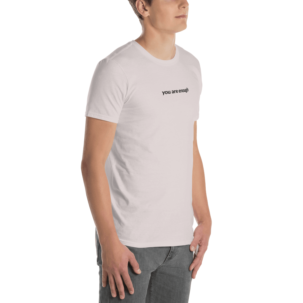 You Are Enough Tee - Black Embroidered Mantra