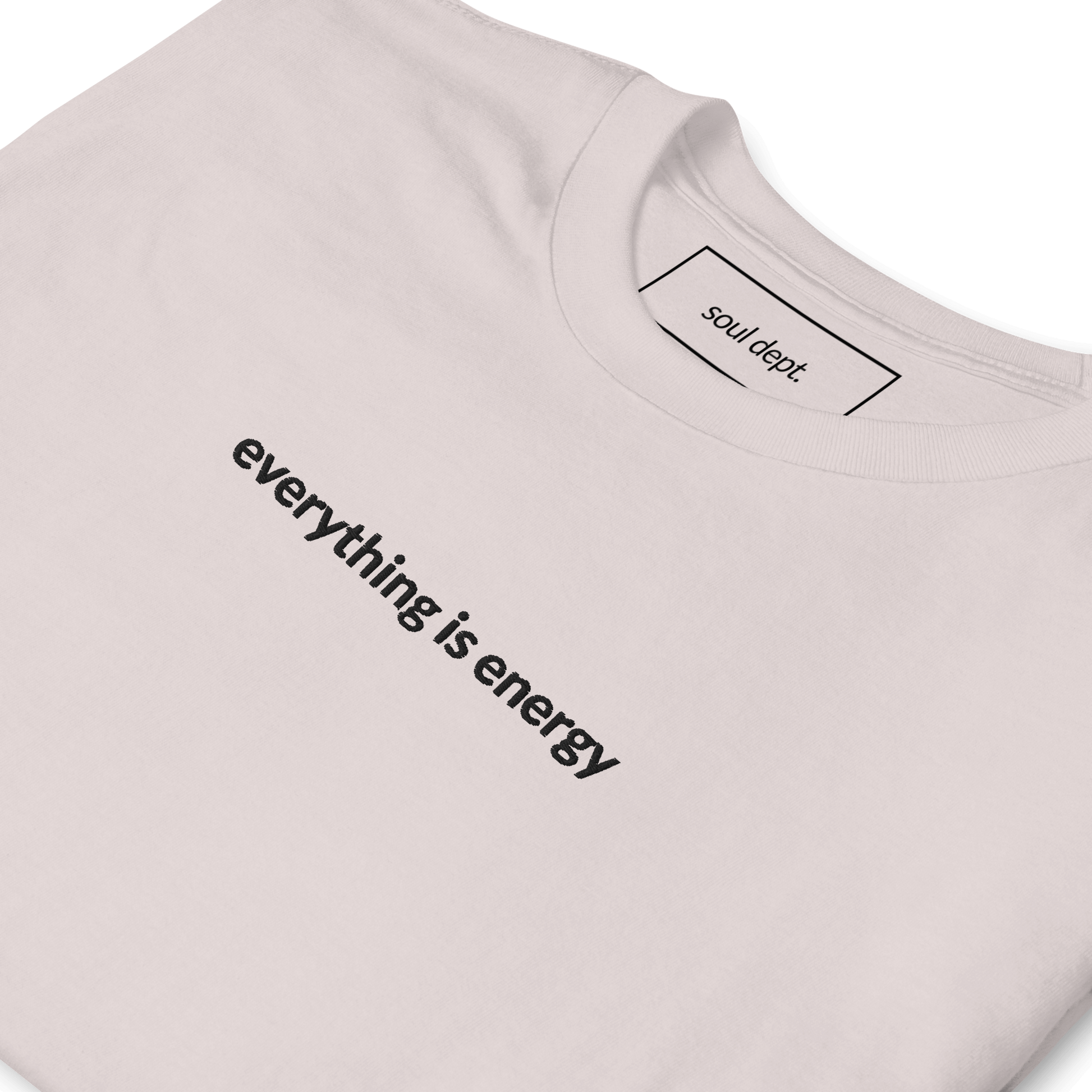 Everything is Energy Tee - Black Embroidered Mantra