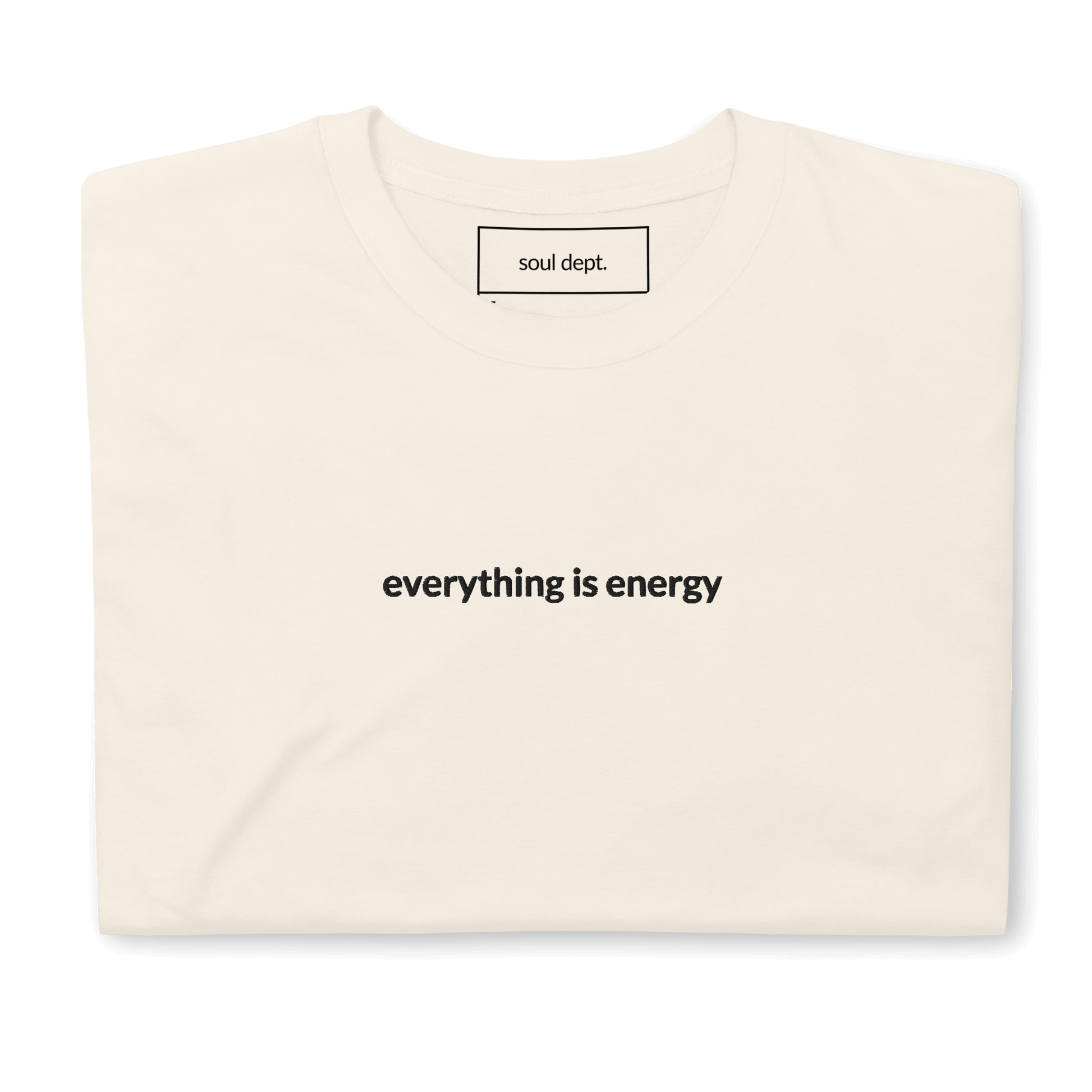 Everything is Energy Tee - Black Embroidered Mantra