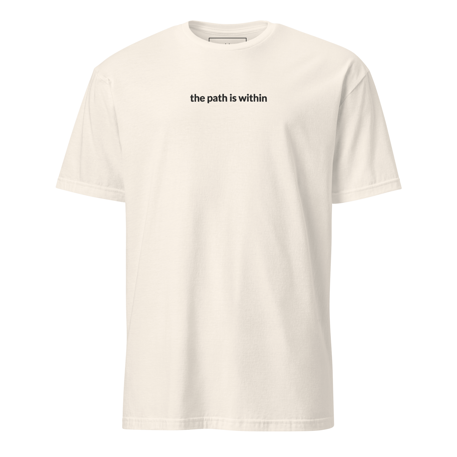 The Path is Within Tee - Black Embroidered Mantra