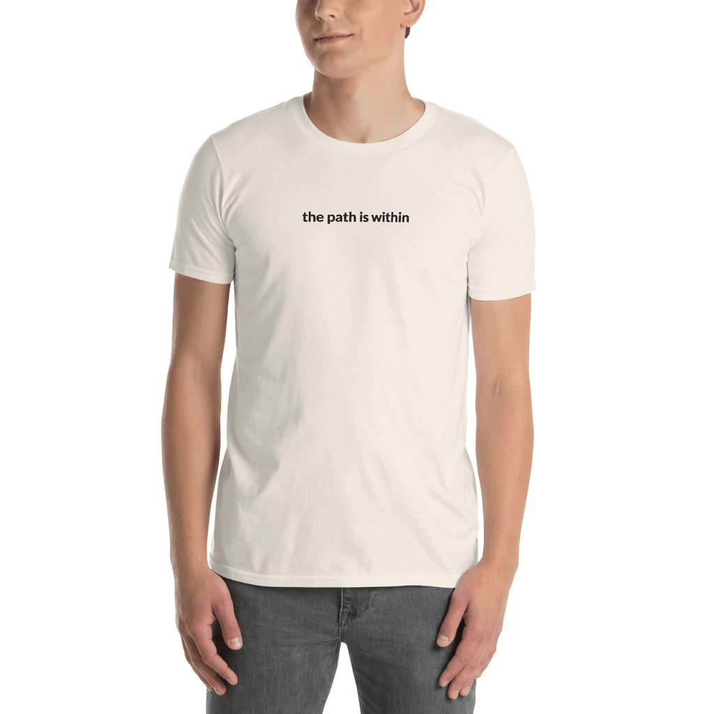 The Path is Within Tee - Black Embroidered Mantra