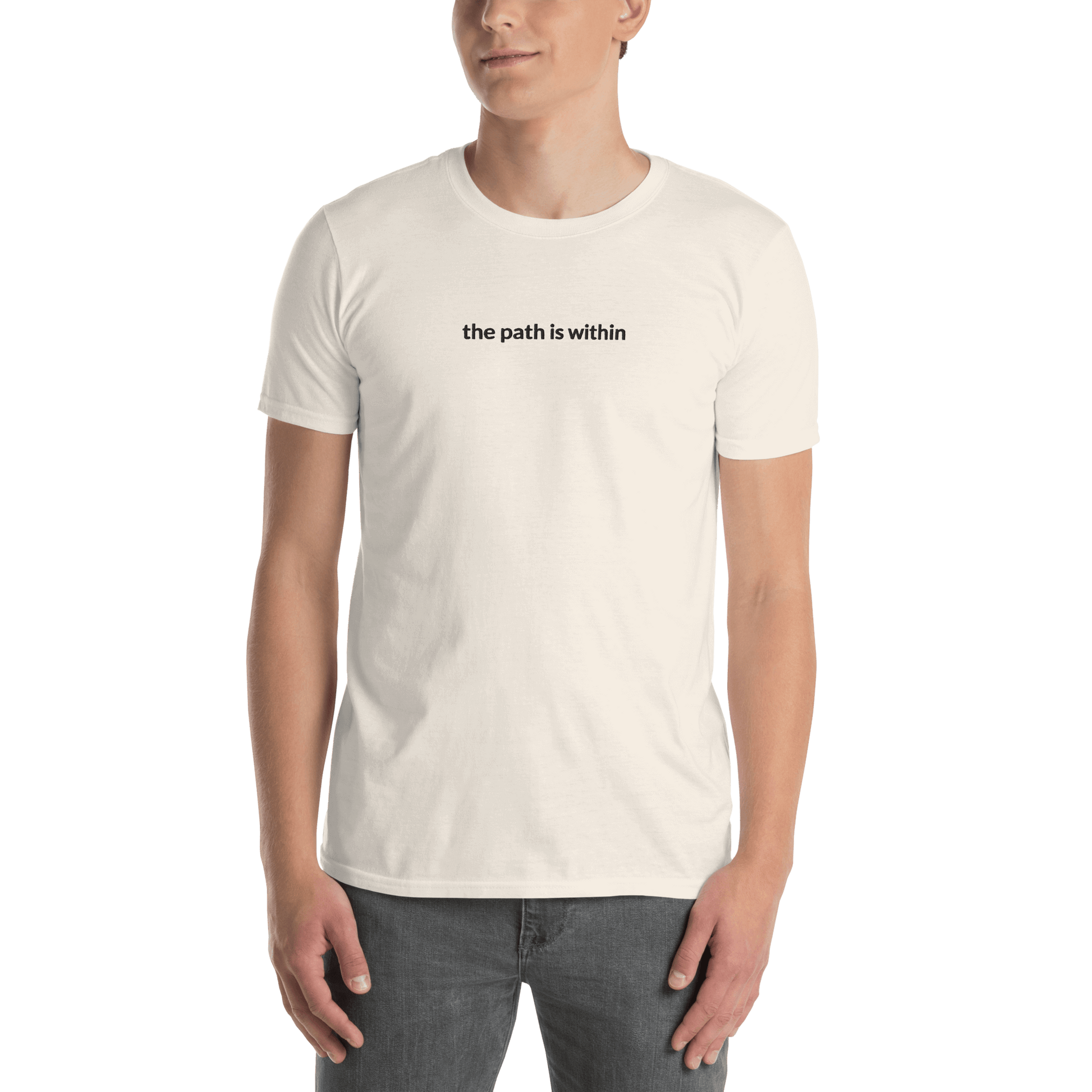 The Path is Within Tee - Black Embroidered Mantra