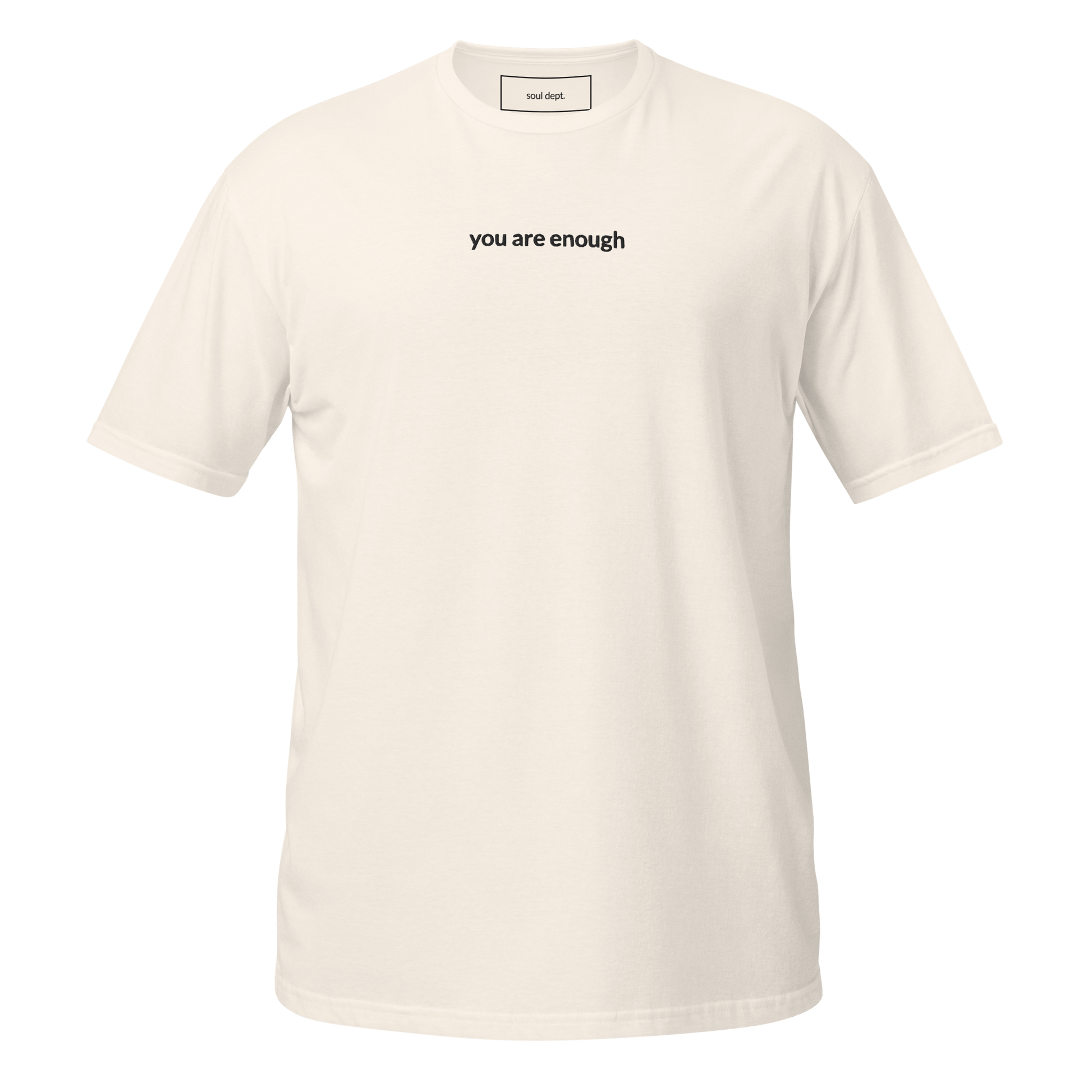 You Are Enough Tee - Black Embroidered Mantra