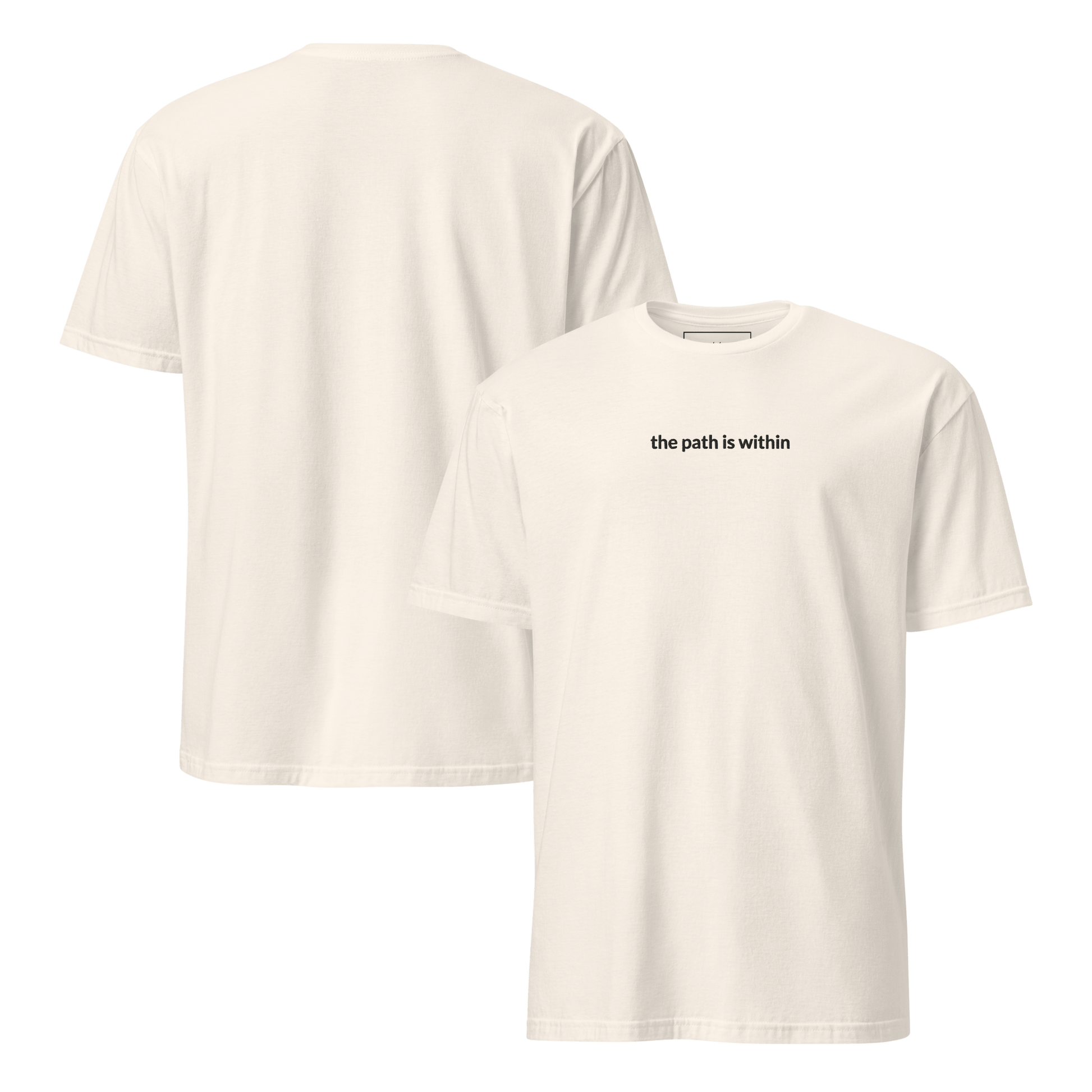The Path is Within Tee - Black Embroidered Mantra