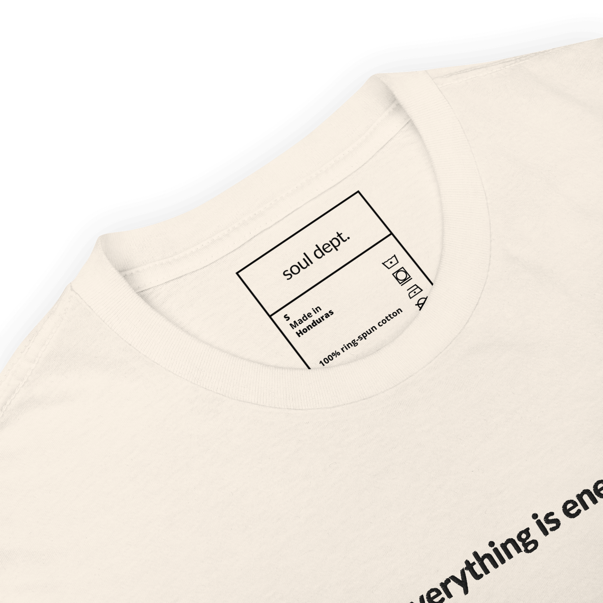 Everything is Energy Tee - Black Embroidered Mantra