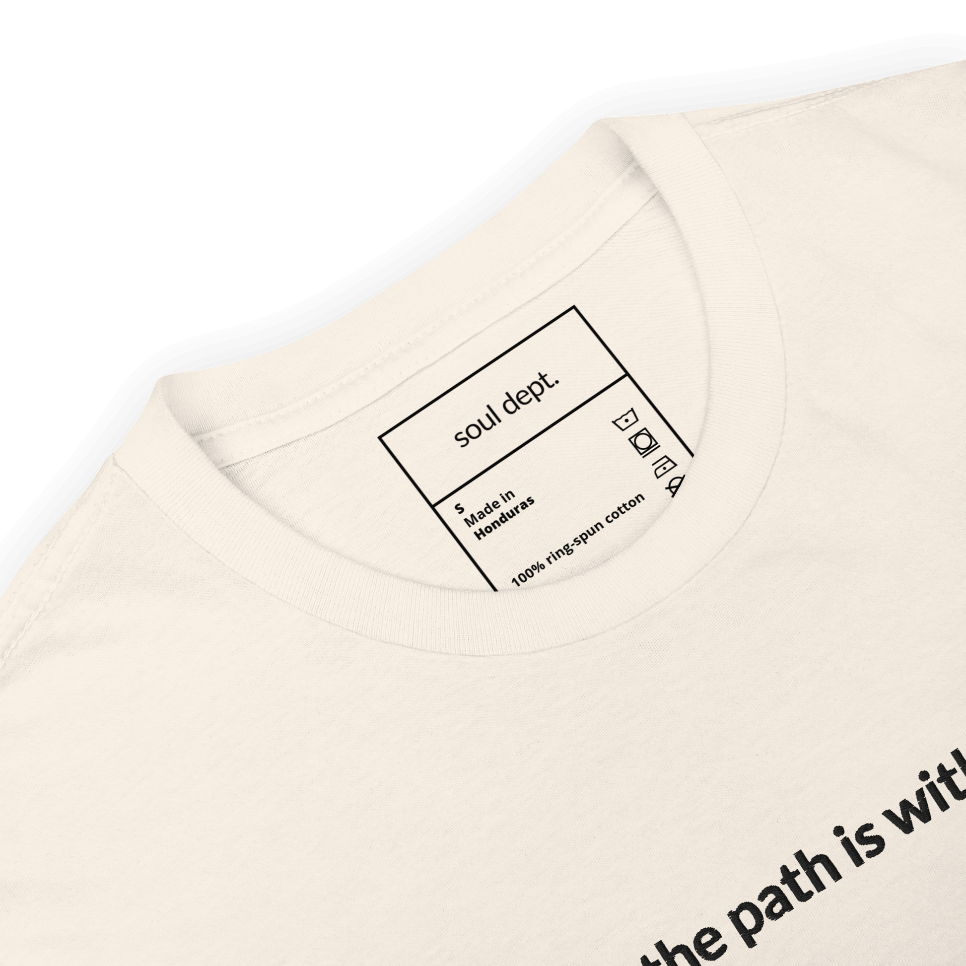 The Path is Within Tee - Black Embroidered Mantra