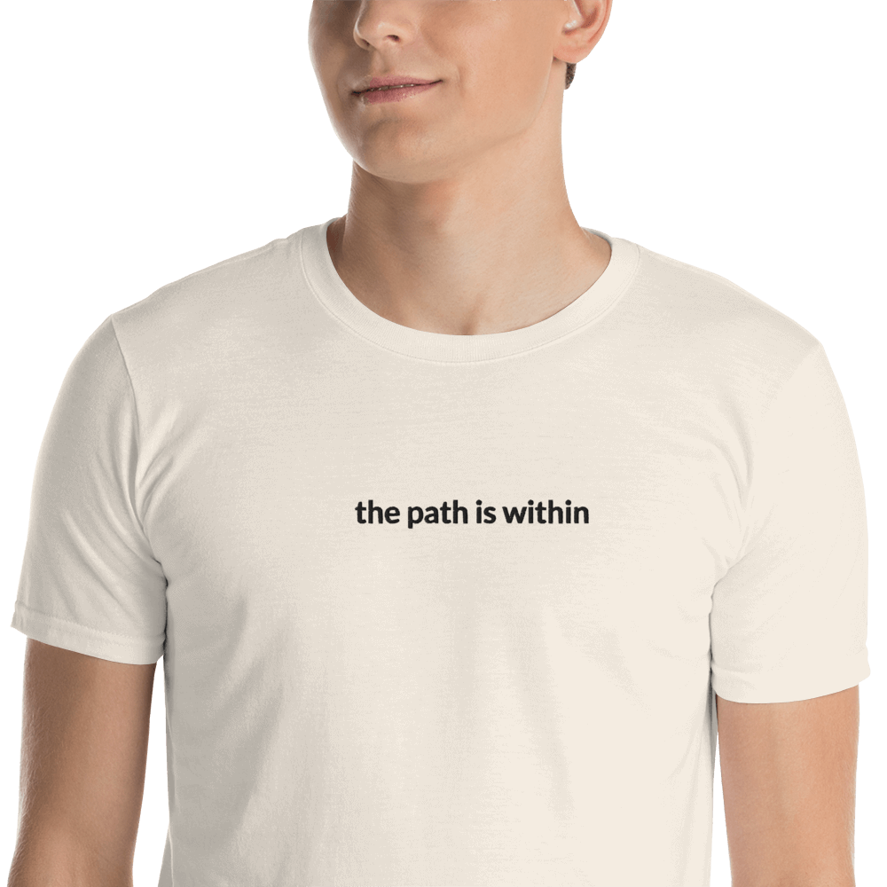The Path is Within Tee - Black Embroidered Mantra