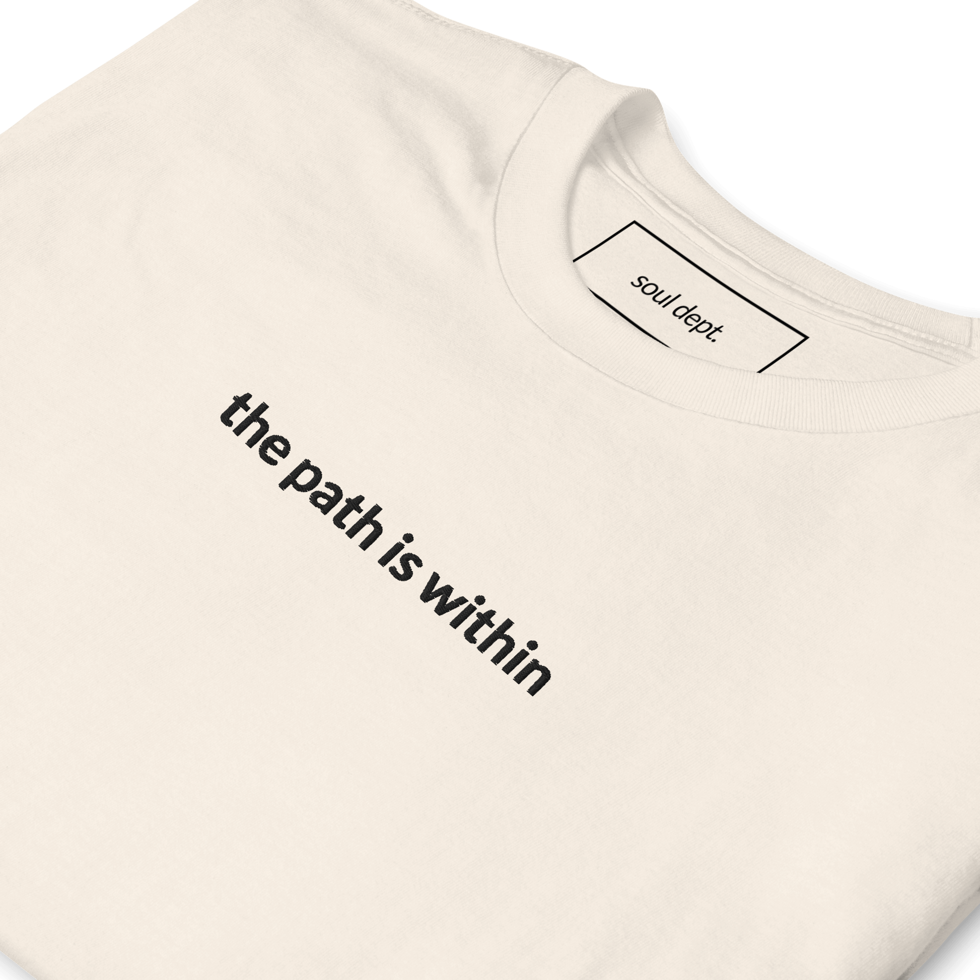 The Path is Within Tee - Black Embroidered Mantra