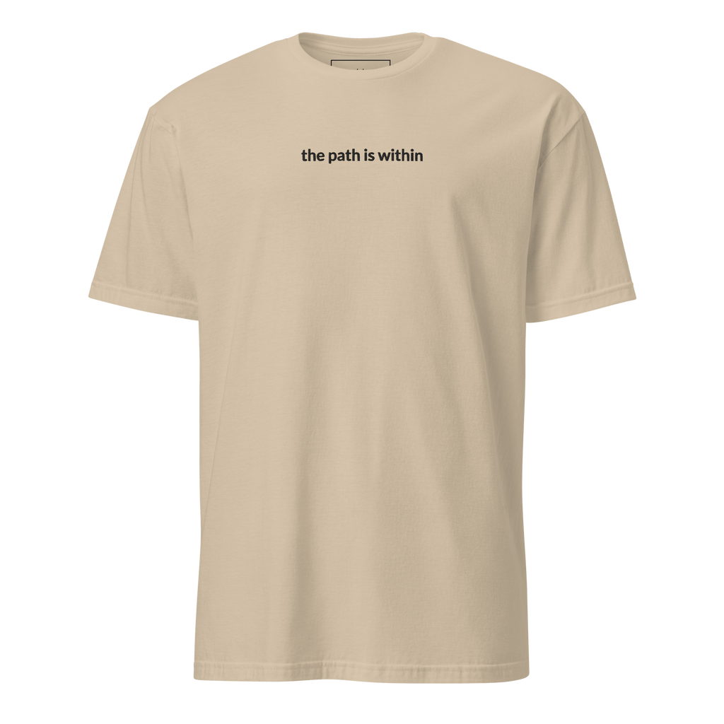The Path is Within Tee - Black Embroidered Mantra