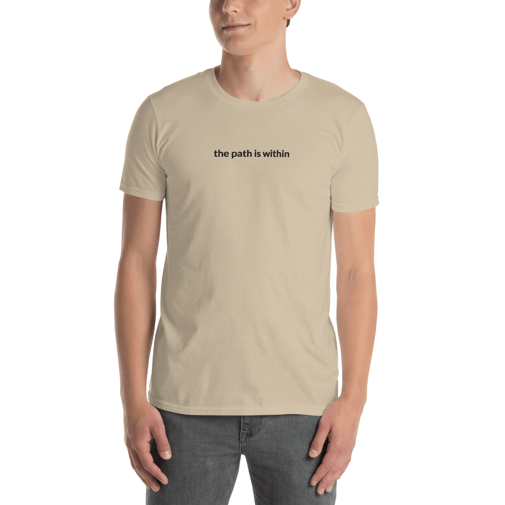 The Path is Within Tee - Black Embroidered Mantra