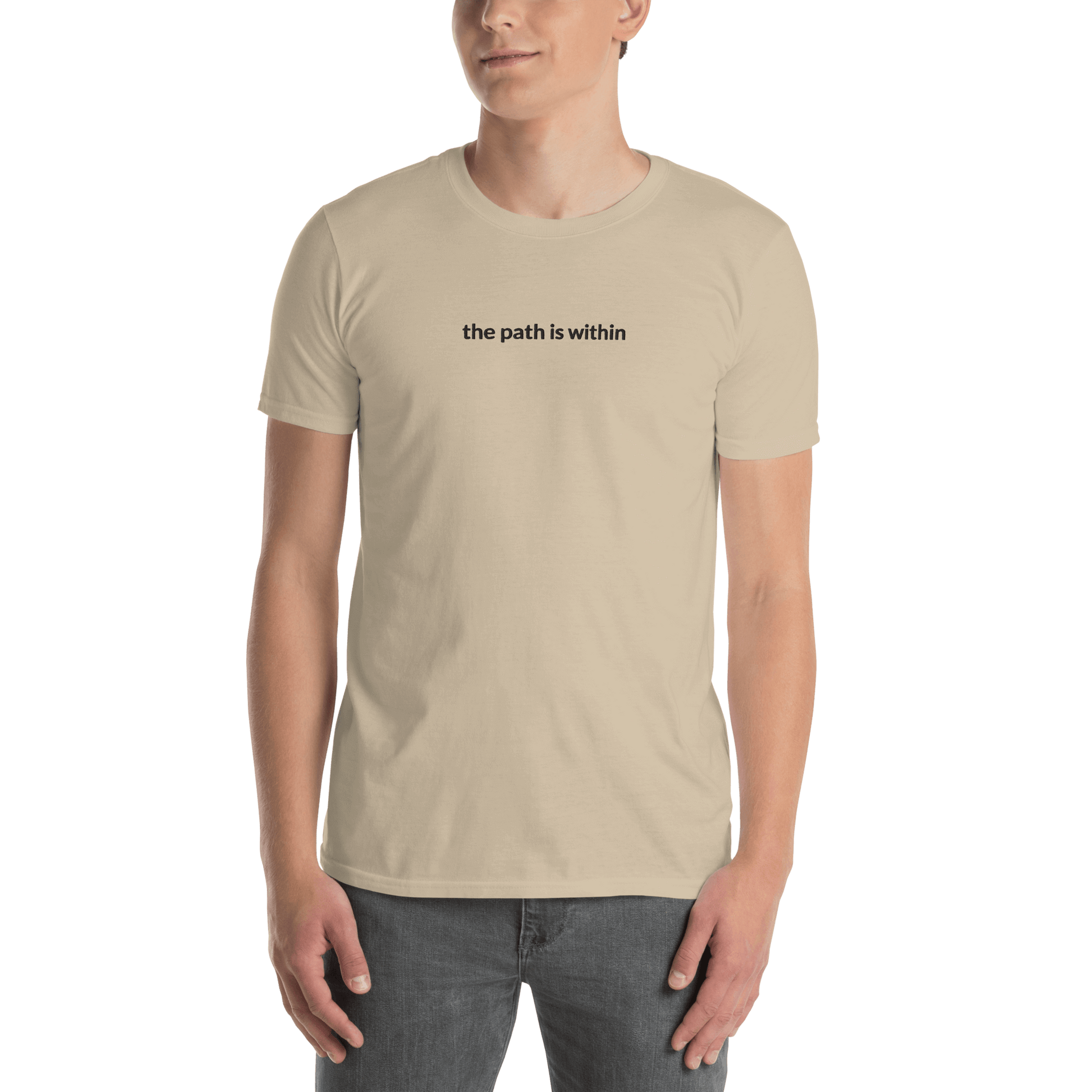 The Path is Within Tee - Black Embroidered Mantra