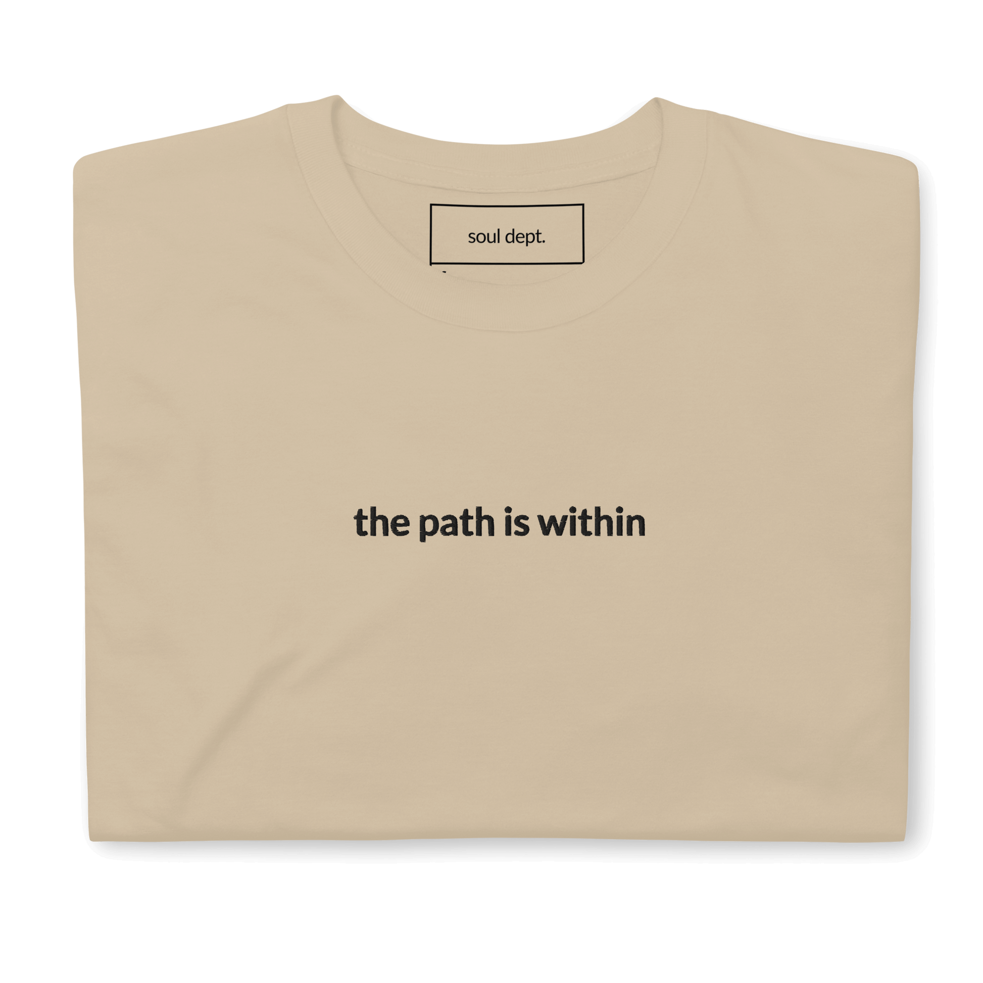 The Path is Within Tee - Black Embroidered Mantra