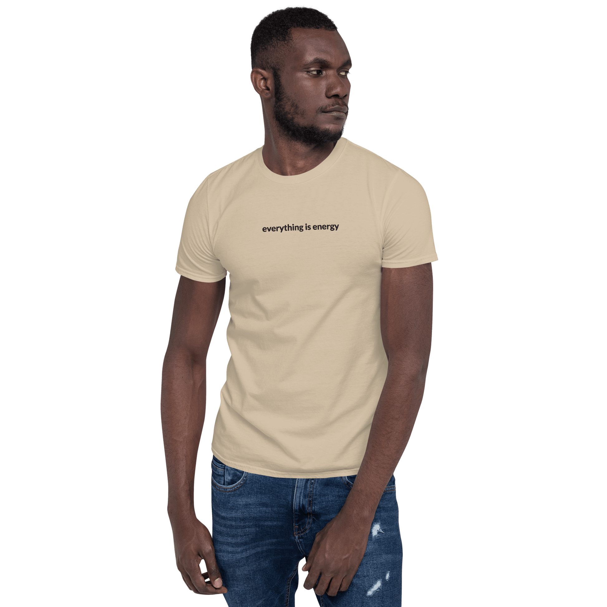 Everything is Energy Tee - Black Embroidered Mantra