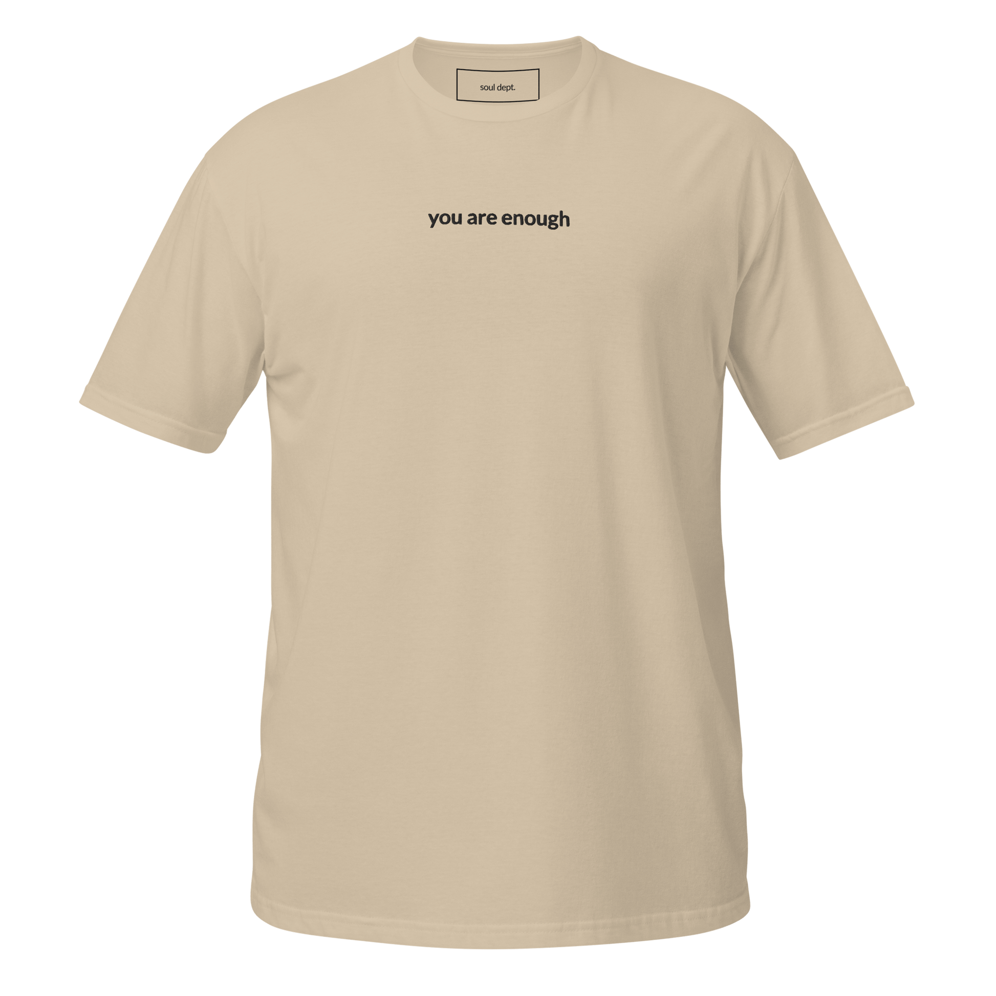 You Are Enough Tee - Black Embroidered Mantra