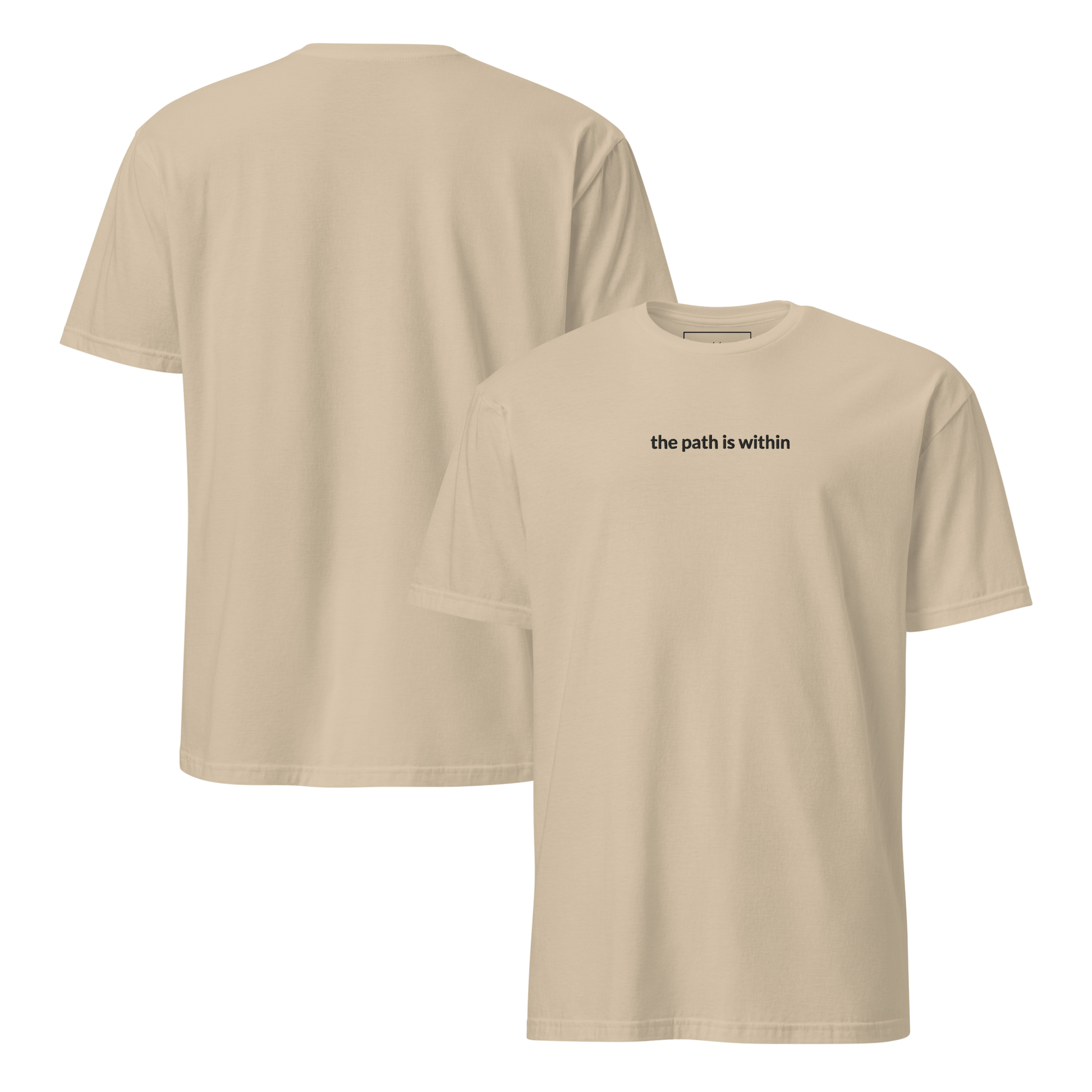 The Path is Within Tee - Black Embroidered Mantra