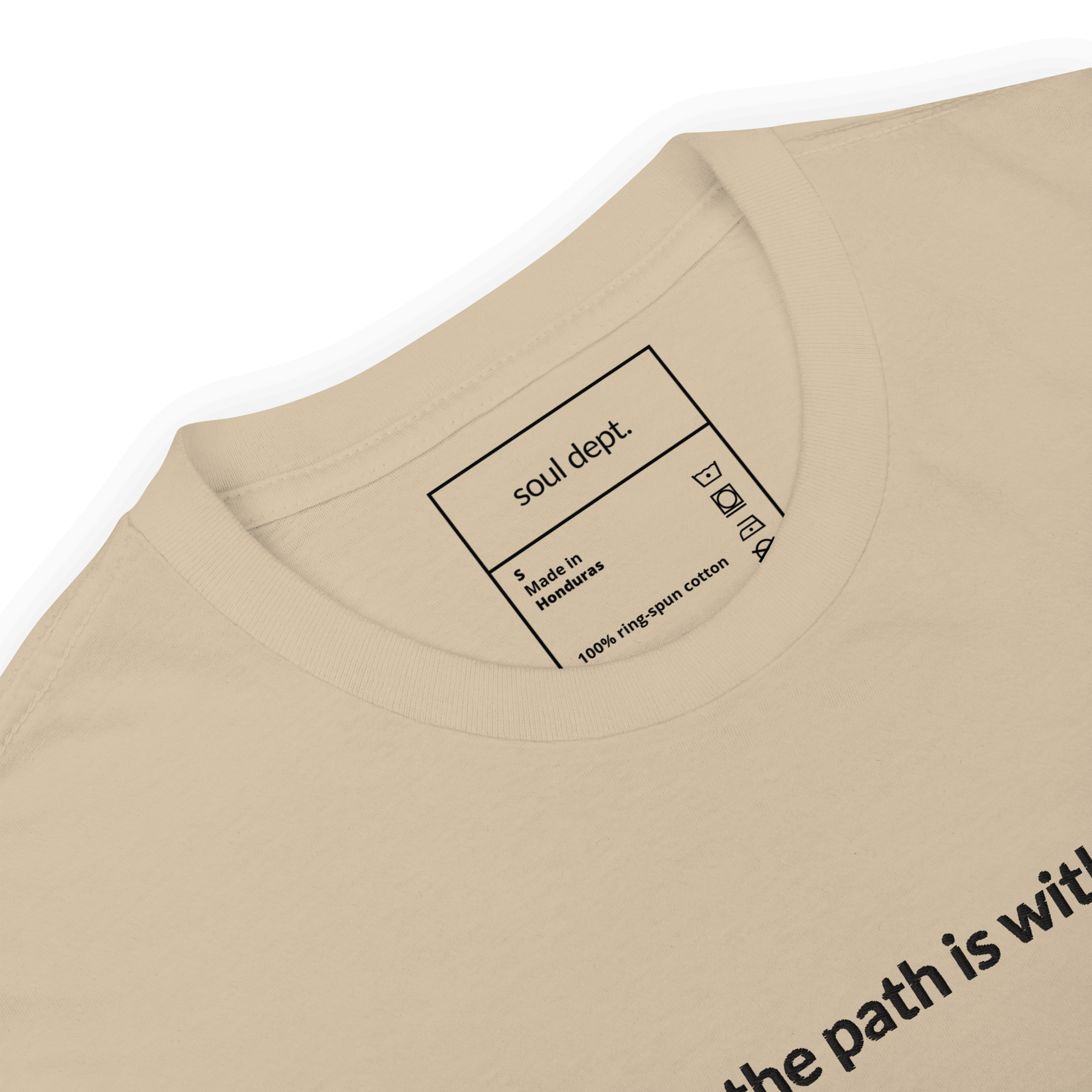 The Path is Within Tee - Black Embroidered Mantra
