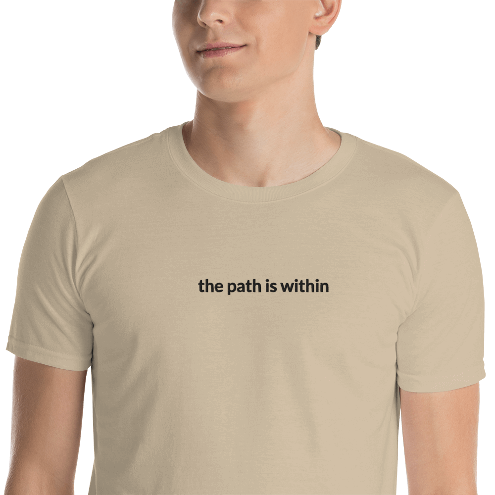 The Path is Within Tee - Black Embroidered Mantra