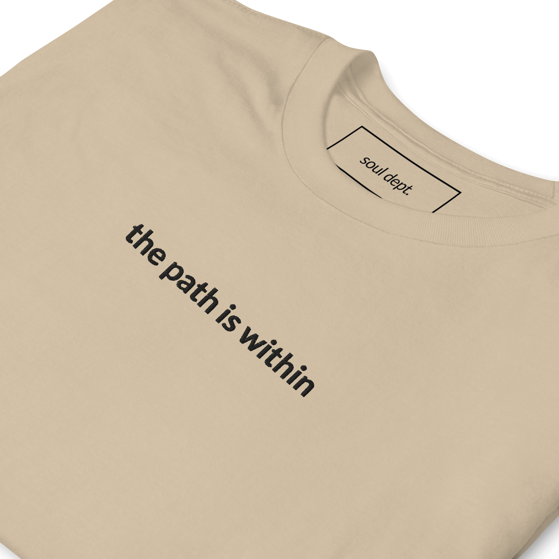 The Path is Within Tee - Black Embroidered Mantra