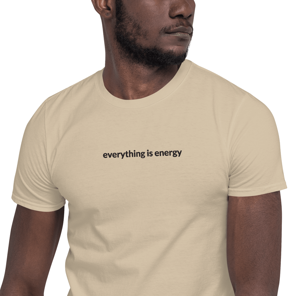 Everything is Energy Tee - Black Embroidered Mantra