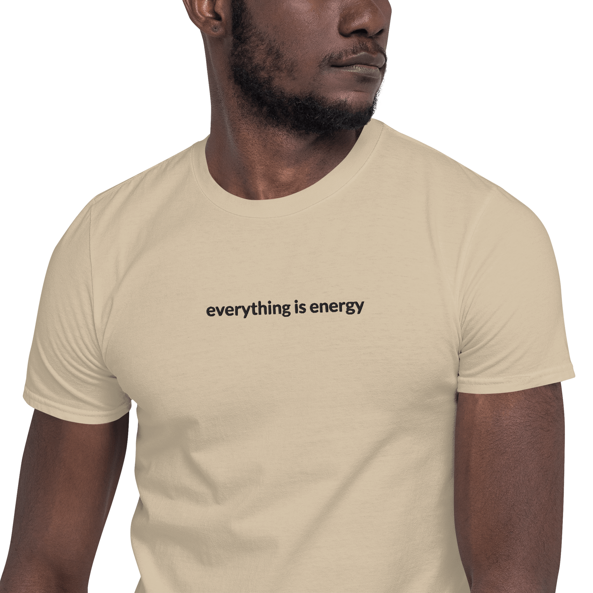 Everything is Energy Tee - Black Embroidered Mantra