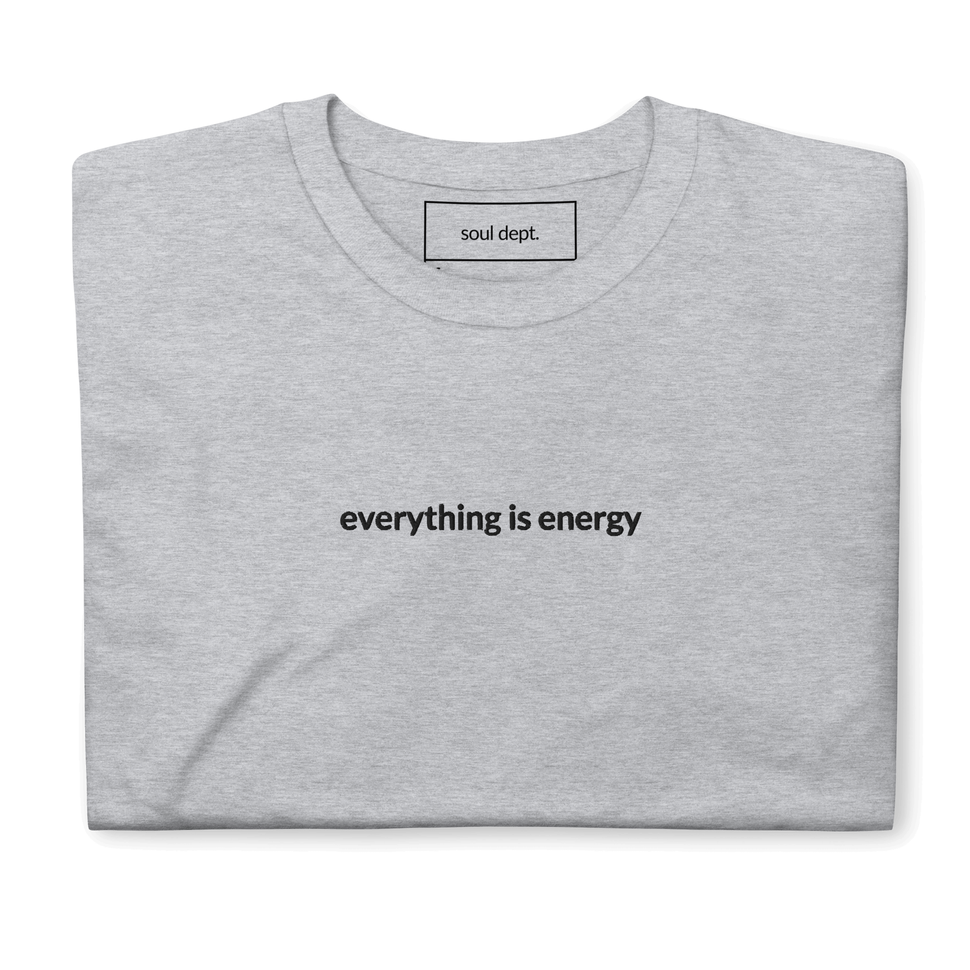 Everything is Energy Tee - Black Embroidered Mantra