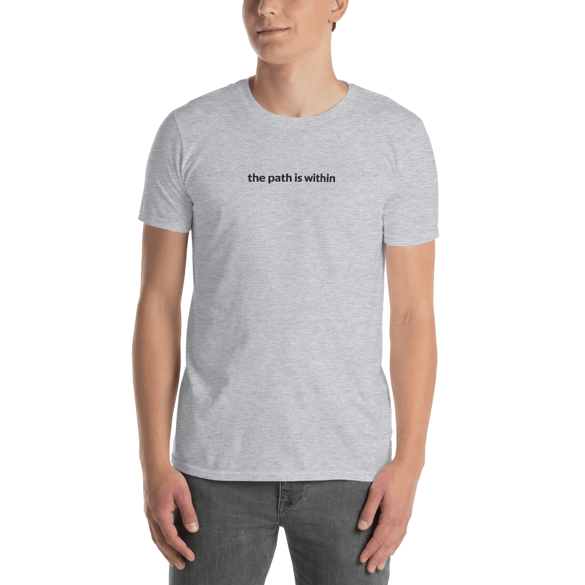 The Path is Within Tee - Black Embroidered Mantra
