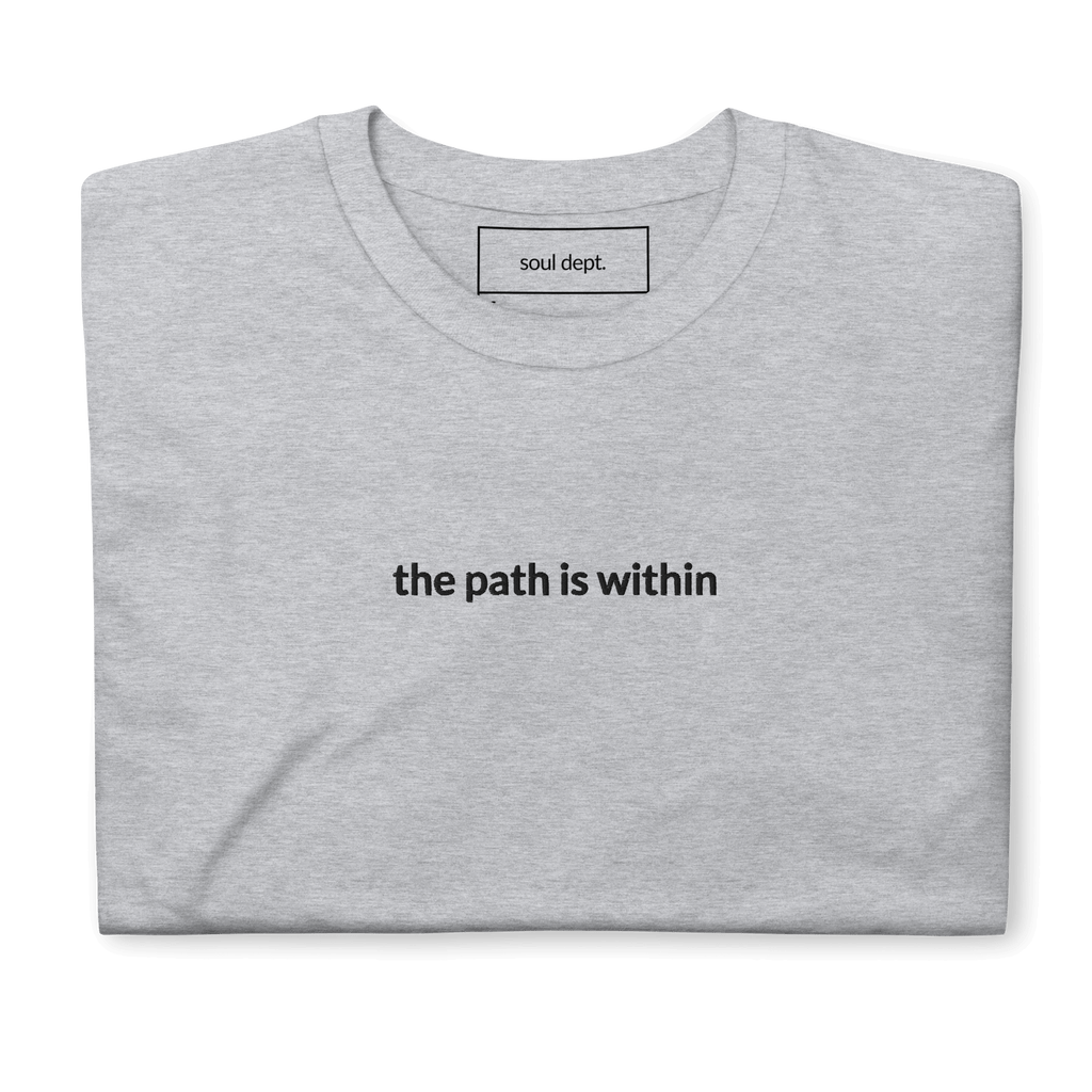The Path is Within Tee - Black Embroidered Mantra