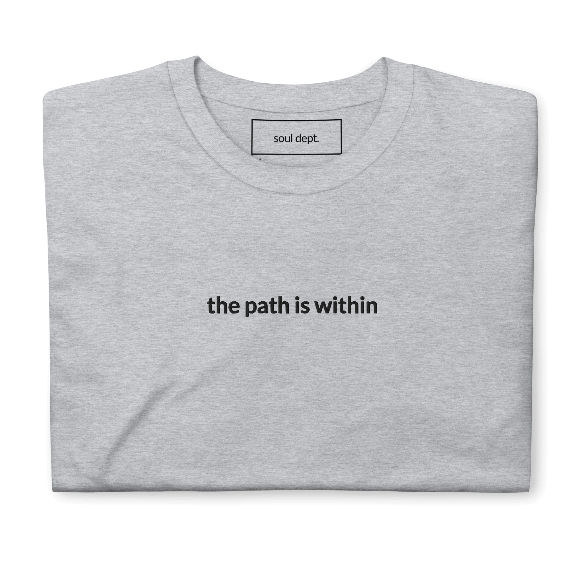 The Path is Within Tee - Black Embroidered Mantra