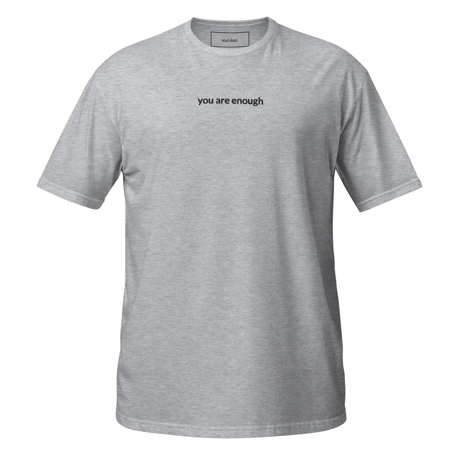 You Are Enough Tee - Black Embroidered Mantra