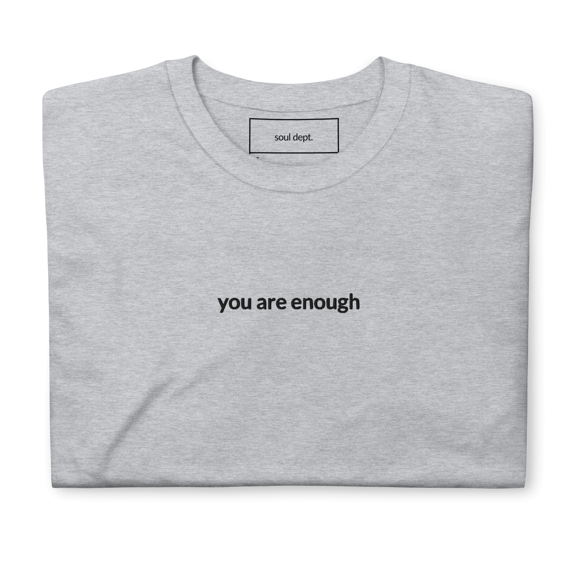 You Are Enough Tee - Black Embroidered Mantra